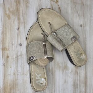 Women's Gold Slide Sandals